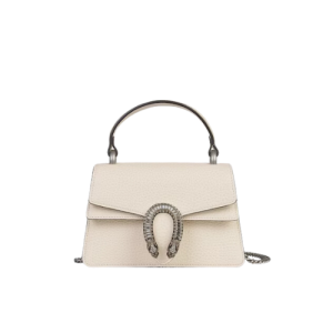 White leather handbag with chain shoulder strap